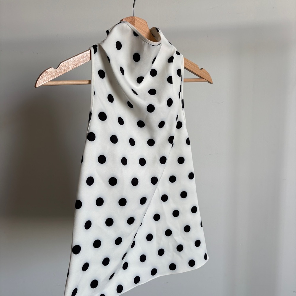 $298 NWT Et Ochs “Julia” Top in Large Dot Ivory Sz 4 - Picture 6 of 13